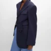 Colonne-Jacke aus Grain De Poudre-Wolle Colonne-Jacke aus Grain De Poudre-Wolle