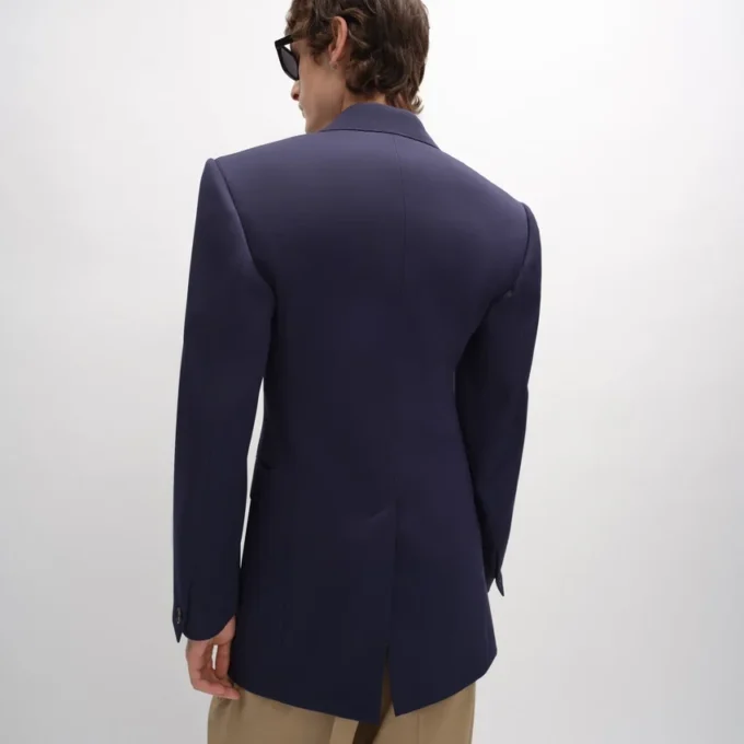 Colonne-Jacke aus Grain De Poudre-Wolle