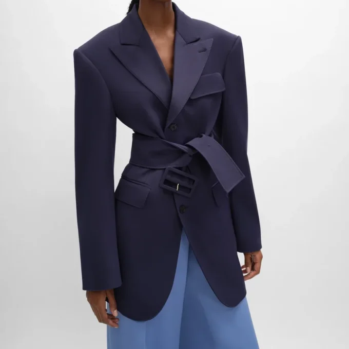Colonne-Jacke aus Grain De Poudre-Wolle Colonne-Jacke aus Grain De Poudre-Wolle