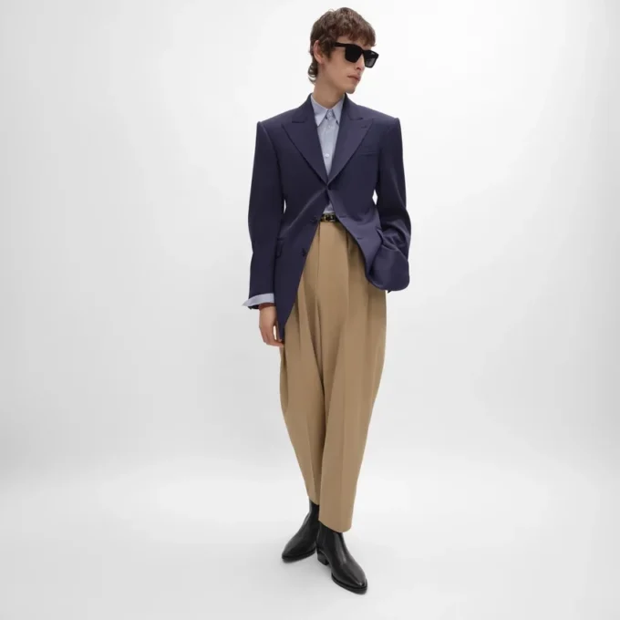 Colonne-Jacke aus Grain De Poudre-Wolle