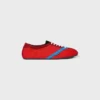 Der flache Sneaker aus Grosgrain, Samt, Ziegenveloursleder und Lammleder Der flache Sneaker aus Grosgrain, Samt, Ziegenveloursleder und Lammleder