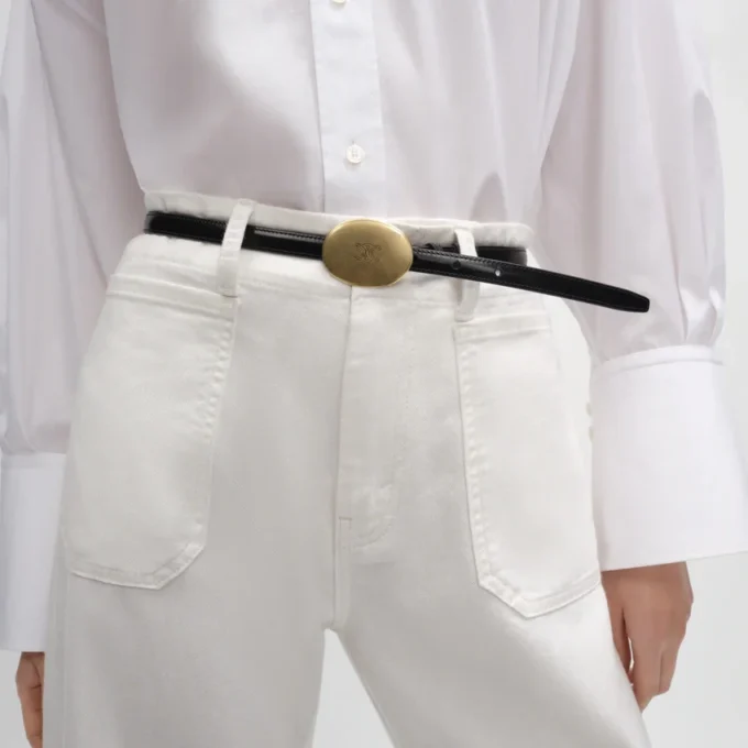 Dünner Gürtelsteg 13 mm aus Taurillon-Leder