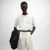 Doppellagiges T-Shirt aus feinem Baumwolljersey Doppellagiges T-Shirt aus feinem Baumwolljersey