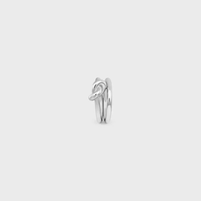 Doppelring „Knot“ aus Messing mit Rhodium-Finish Doppelring „Knot“ aus Messing mit Rhodium-Finish