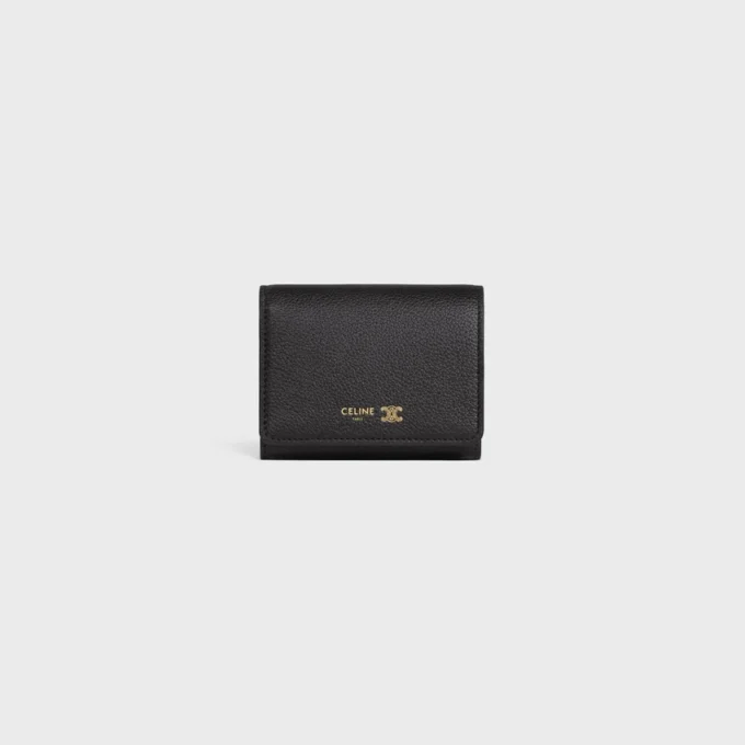 Edle Brieftasche mit Triomphe-Prägung aus geschmeidigem, genarbtem Kalbsleder