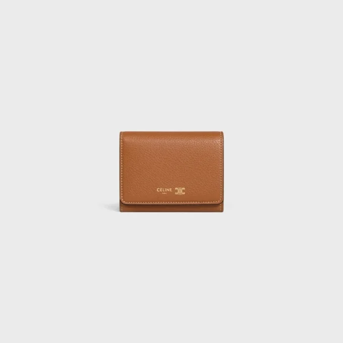 Edle Brieftasche mit Triomphe-Prägung aus geschmeidigem, genarbtem Kalbsleder