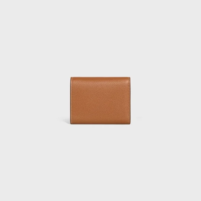 Edle Brieftasche mit Triomphe-Prägung aus geschmeidigem, genarbtem Kalbsleder
