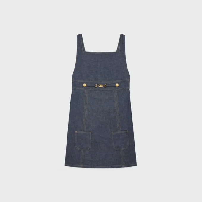 Empire-Minikleid aus Raw-Wash-Denim