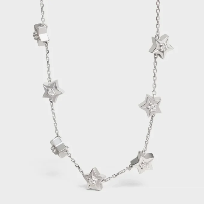 Etoile CELINE Multi Stars Halskette aus Weißgold und Diamanten