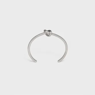 Extra-dünnes Armband „Knot“ aus Messing mit Rhodium-Finish