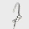 Extra-dünnes Armband „Knot“ aus Messing mit Rhodium-Finish