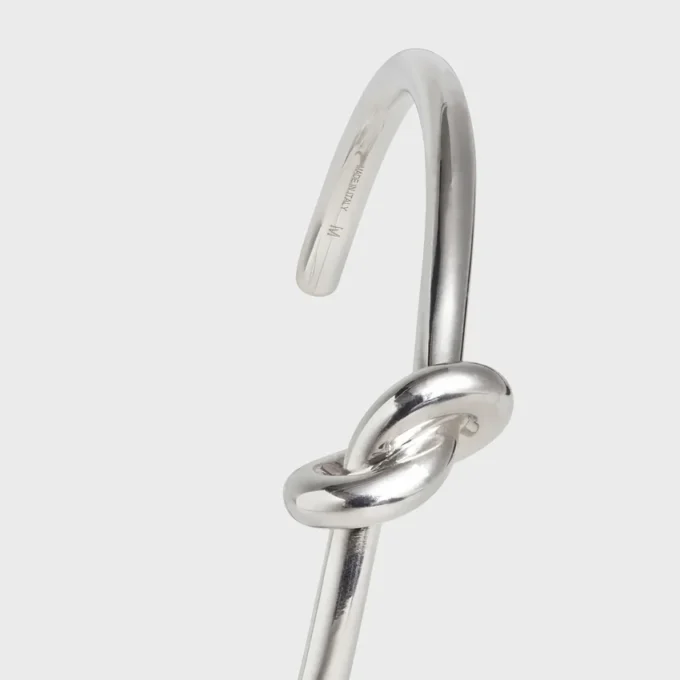 Extra-dünnes Armband „Knot“ aus Messing mit Rhodium-Finish