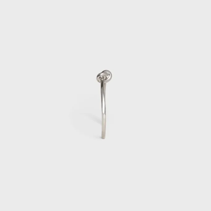Extra-dünnes Armband „Knot“ aus Messing mit Rhodium-Finish