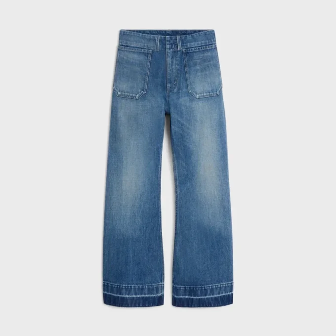 Flare-Jeans 002 aus leichtem Baumwoll-Denim