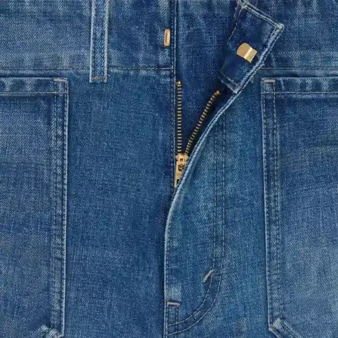 Flare-Jeans 002 aus leichtem Baumwoll-Denim