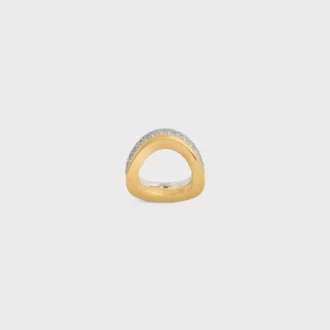 Formes Abstraites Ring-Set aus Strass und Messing mit Gold- und Rhodium-Finish