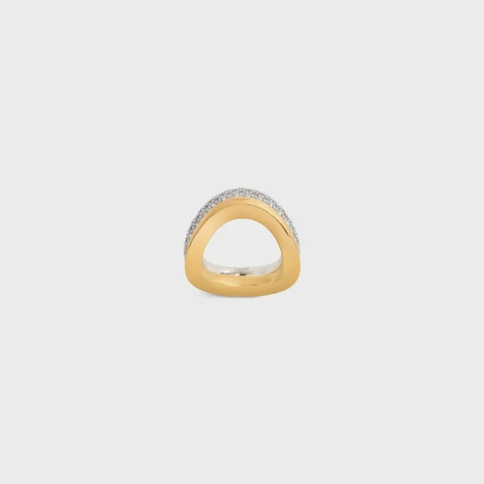 Formes Abstraites Ring-Set aus Strass und Messing mit Gold- und Rhodium-Finish Formes Abstraites Ring-Set aus Strass und Messing mit Gold- und Rhodium-Finish