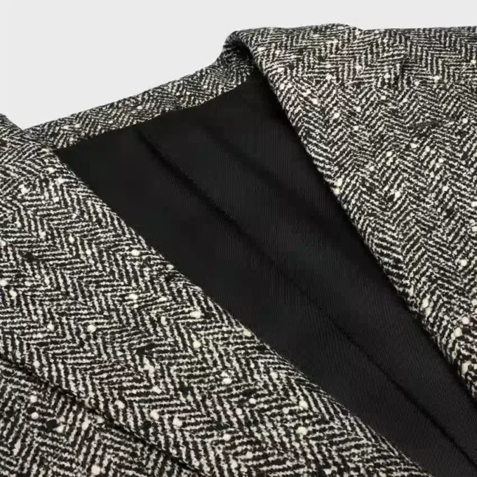 Garcon-Jacke aus Natta-Wolle mit Fischgrätenmuster