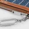 Geldbörse aus gestreiftem Denim mit Strass