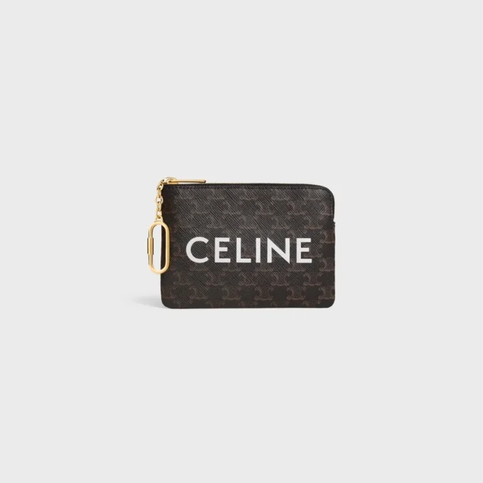 Geldbörse aus Triomphe Canvas mit CELINE-Print Geldbörse aus Triomphe Canvas mit CELINE-Print