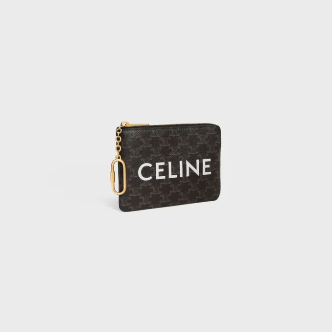 Geldbörse aus Triomphe Canvas mit CELINE-Print Geldbörse aus Triomphe Canvas mit CELINE-Print