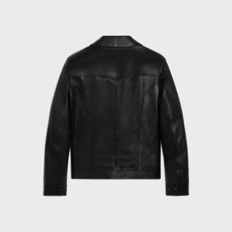 Gerad geschnittene Blouson-Jacke aus gewachstem Lammleder