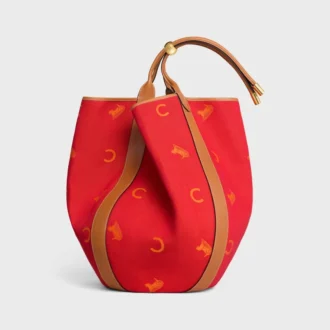 Große Beuteltasche aus Jacquard-C-Sulky-Textil