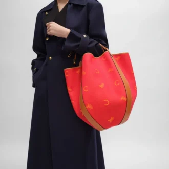 Große Beuteltasche aus Jacquard-C-Sulky-Textil