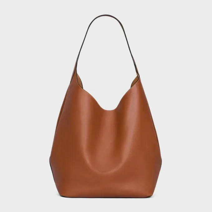 Große Hobo-Tasche aus geschmeidigem naturbelassenem Kalbsleder