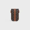 Handytasche mit Klappe aus Triomphe Canvas und Kalbsleder