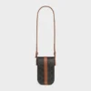 Handytasche mit Klappe aus Triomphe Canvas und Kalbsleder