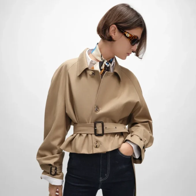Jacke aus Baumwoll- und Wollgabardine