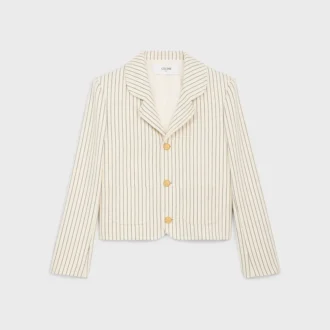 Jacke aus gestreiftem Baumwollgabardine