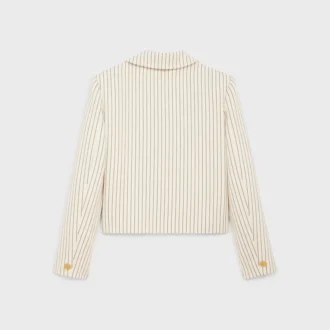 Jacke aus gestreiftem Baumwollgabardine