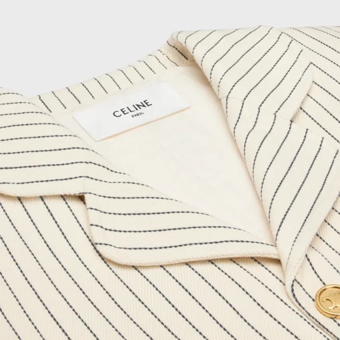 Jacke aus gestreiftem Baumwollgabardine