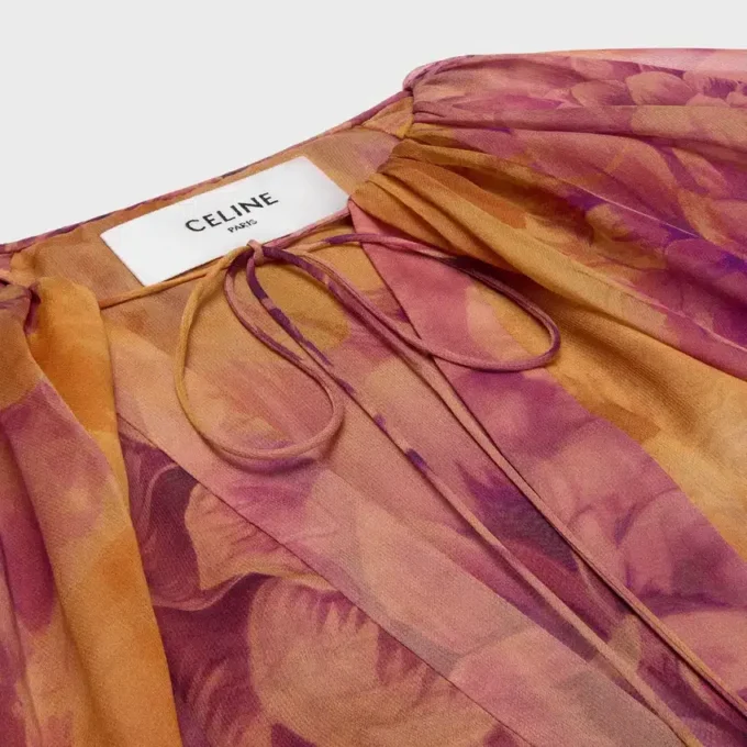 Kaftan-Kleid aus Seidenmusselin