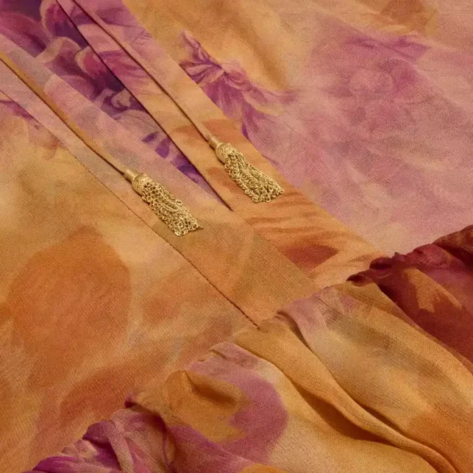 Kaftan-Kleid aus Seidenmusselin