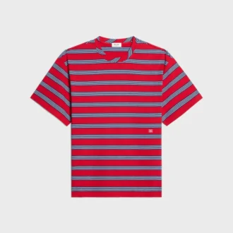 Klassisches T-Shirt aus gestreiftem Baumwolljersey