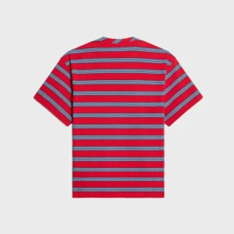 Klassisches T-Shirt aus gestreiftem Baumwolljersey