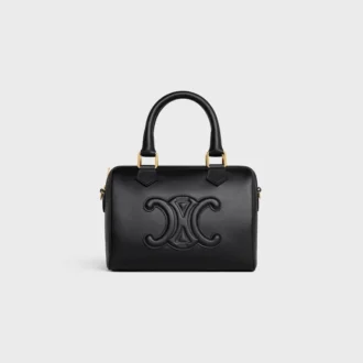 Kleine Boston-Tasche aus glattem Kalbsleder