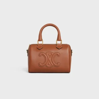 Kleine Boston-Tasche aus glattem Kalbsleder