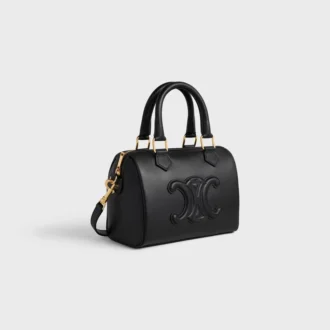 Kleine Boston-Tasche aus glattem Kalbsleder