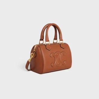 Kleine Boston-Tasche aus glattem Kalbsleder