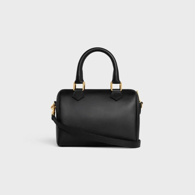 Kleine Boston-Tasche aus glattem Kalbsleder