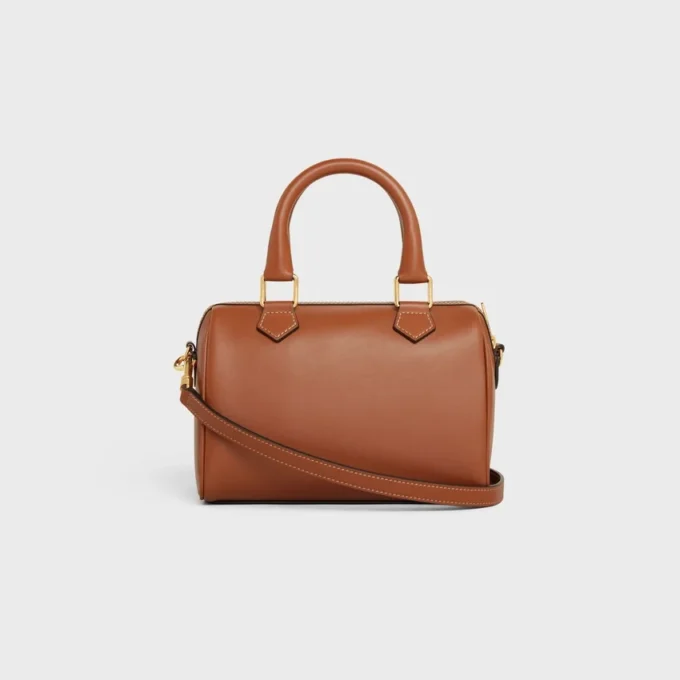 Kleine Boston-Tasche aus glattem Kalbsleder