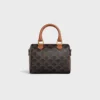 Kleine Boston-Tasche aus Triomphe Canvas und Kalbsleder