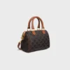 Kleine Boston-Tasche aus Triomphe Canvas und Kalbsleder