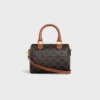 Kleine Boston-Tasche aus Triomphe Canvas und Kalbsleder