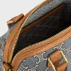 Kleine Boston-Tasche aus Triomphe-Jacquard und Kalbsleder