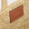 Kleine Cabas Thais aus Raffia und Kalbsleder